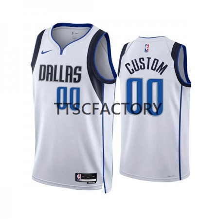 Maillot Basket Dallas Mavericks Personnalisé Nike 2022-23 Association Edition Blanc Swingman - Homme